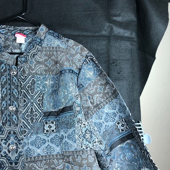 Vintage Tutor Court Womens Jacket Blue Tapestry Boho 100% Polyester XX - Picture 3 of 11